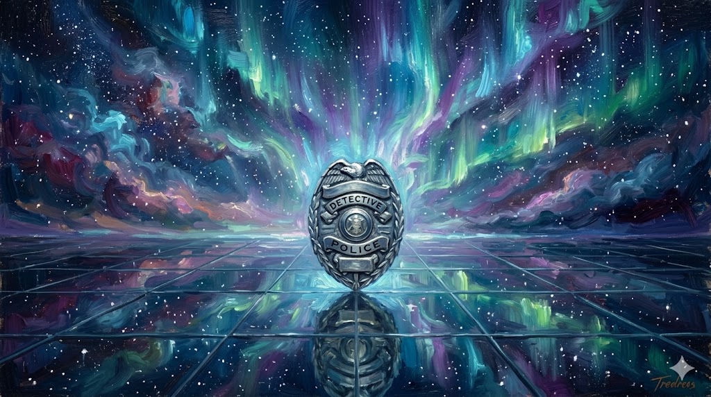 り輝く警察のバッジ