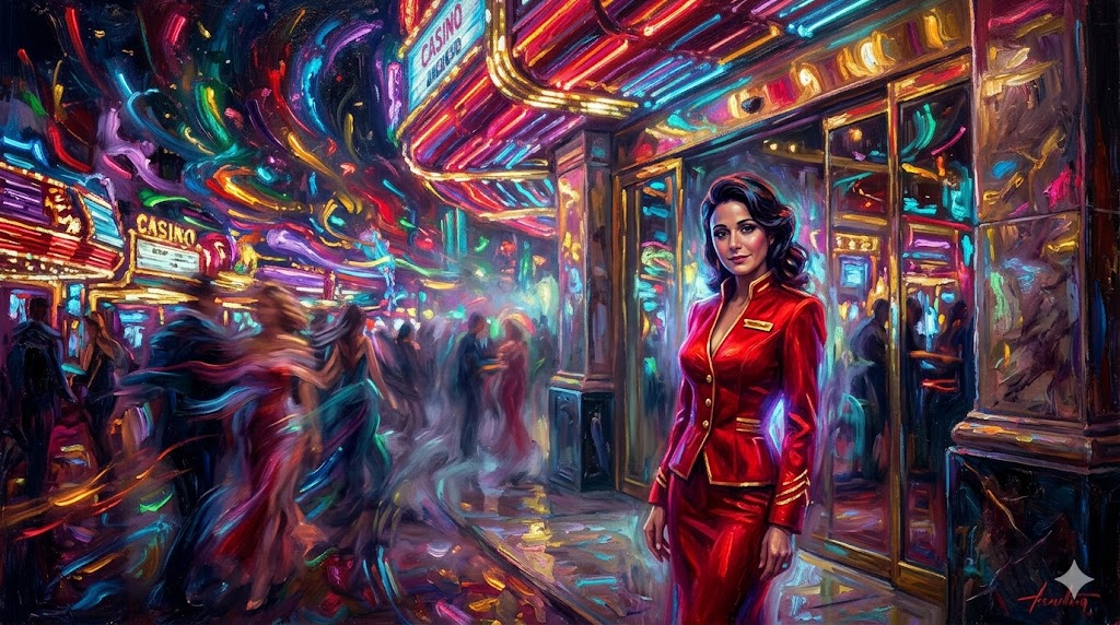 カジノのネオンの下に佇むローレライ