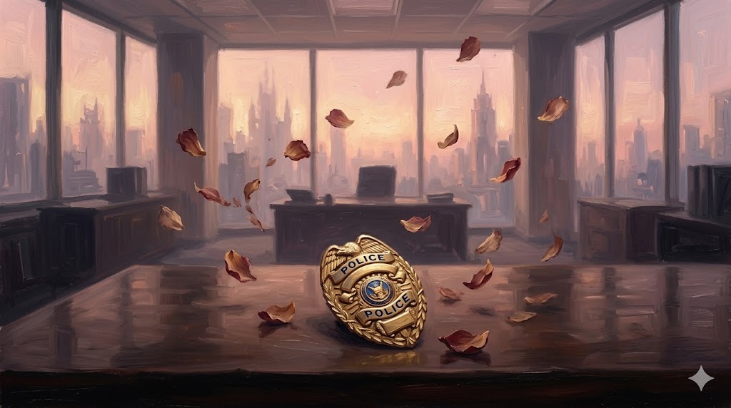 バッジを置き去られた無人のオフィス