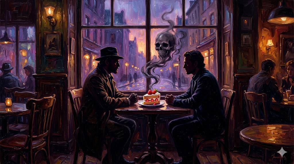 緊迫した空気のカフェでの対話