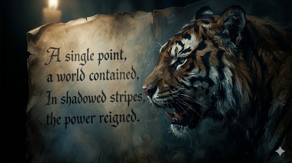 古い詩集（ウィリアム・ブレイク）と虎